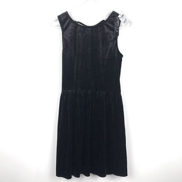 NWT Black Velveteen Sleeveless Stretch Dress with Bodice Back - Picture 8 of 12
